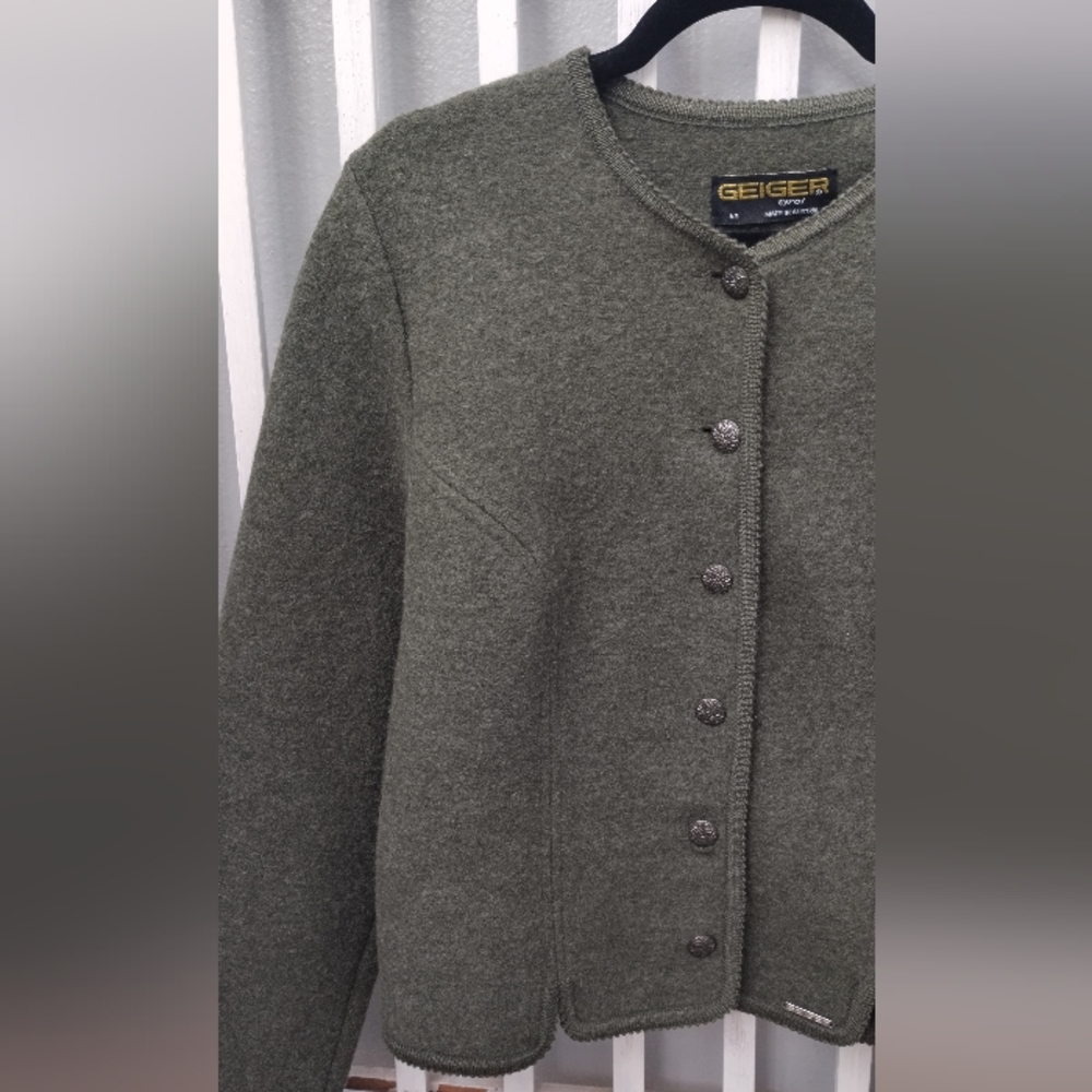 Felted wool Geiger jacket made in Austria, green